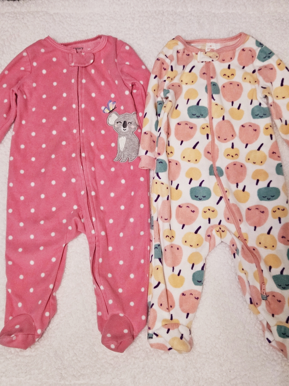 Baby Girl Footed Pajamas 6-9 Months  Lot Of 2 Mixed Brands